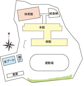 山手小学校の平面図