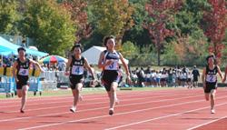 総社北公園陸上競技場での１００メートル走