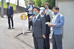 下原砂古排水ゲートのしゅん工式