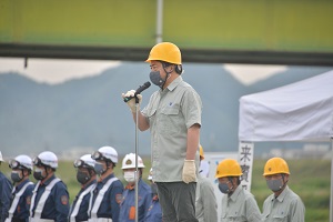 水防訓練　市長あいさつ