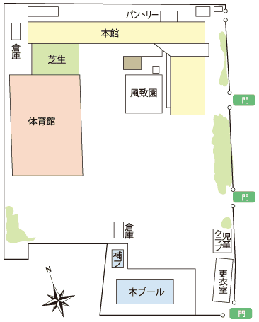 秦小学校の平面図