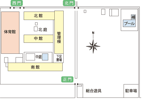 総社西小学校の平面図