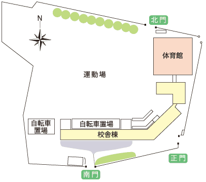 総社西中学校の平面図