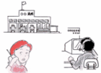 通報の様子イラスト