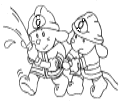 いぬのしょうぼうしぬりえ