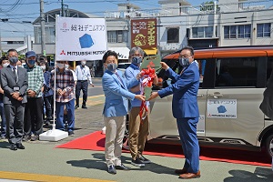 28日　総社デニムマスク号の出発式への画像