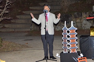 備中国分寺五重塔をライトアップの画像1