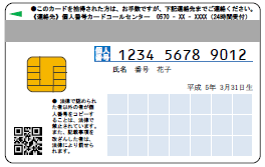 個人番号カード　裏面（案）