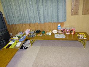 地域でそろえた防災グッズの展示の画像