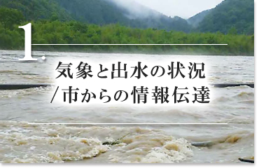 1.気象と出水の状況/市からの情報伝達についての画像