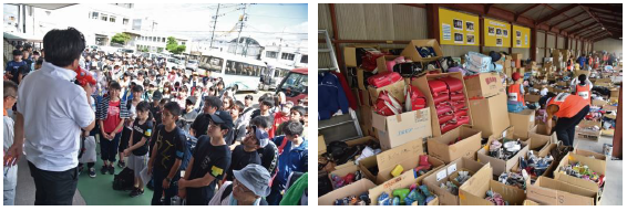 フリーマーケット方式での支援物資配布の画像