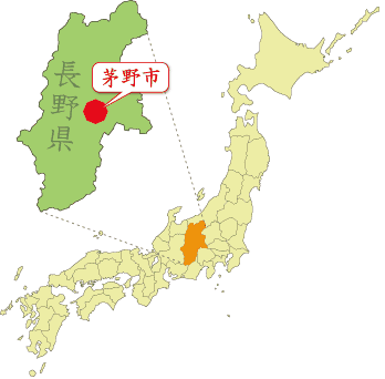 茅野市の位置の画像