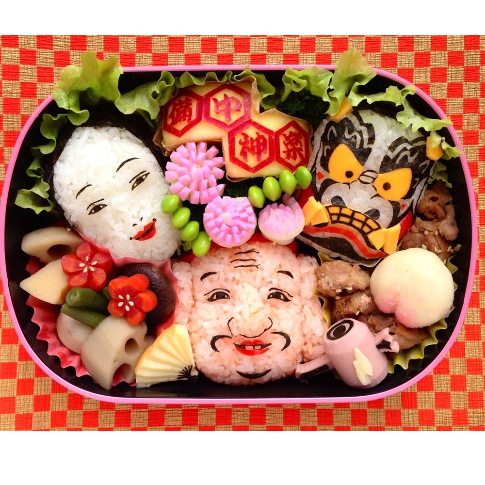 備中神楽面弁当の画像