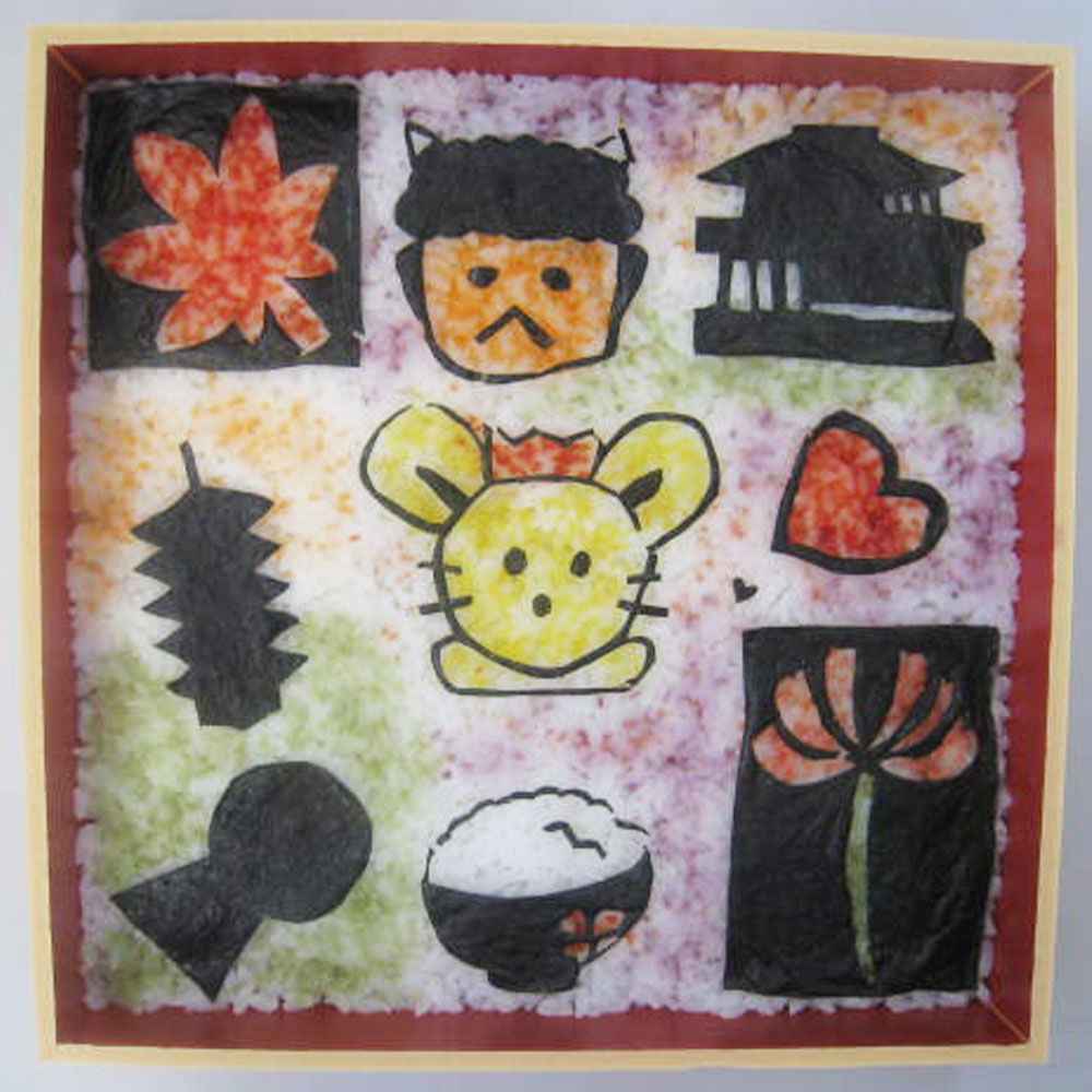 総社市落書き海苔弁当の画像