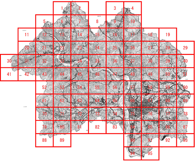 都市計画図（縮尺：1/2,500）の画像