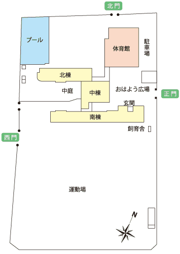 総社北小学校の平面図