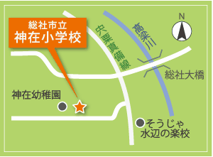神在小学校の地図