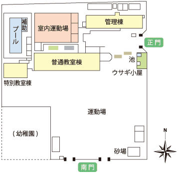 神在小学校の平面図