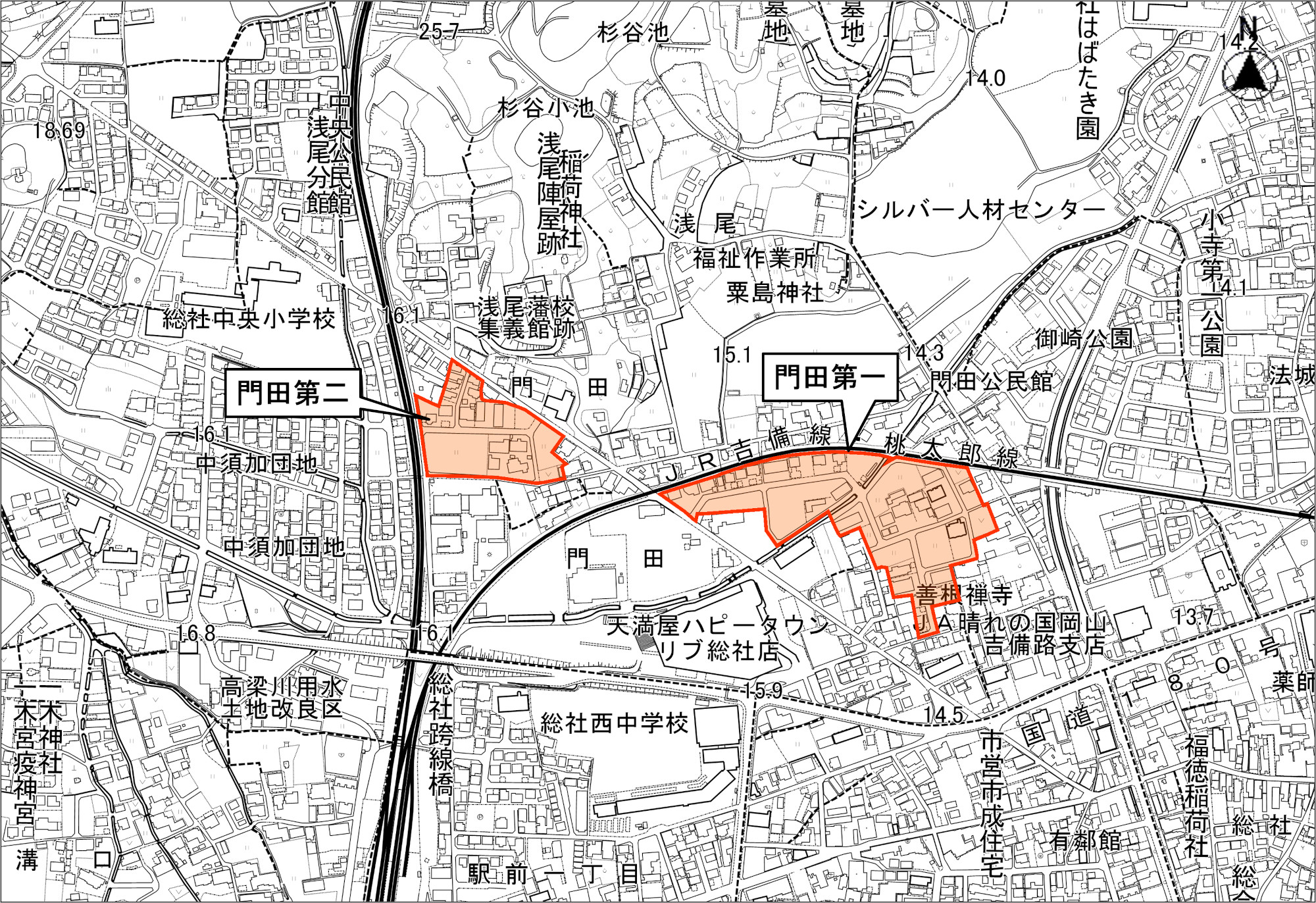 門田第一第二地区表記の画像