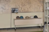 ヘルメットの展示の様子