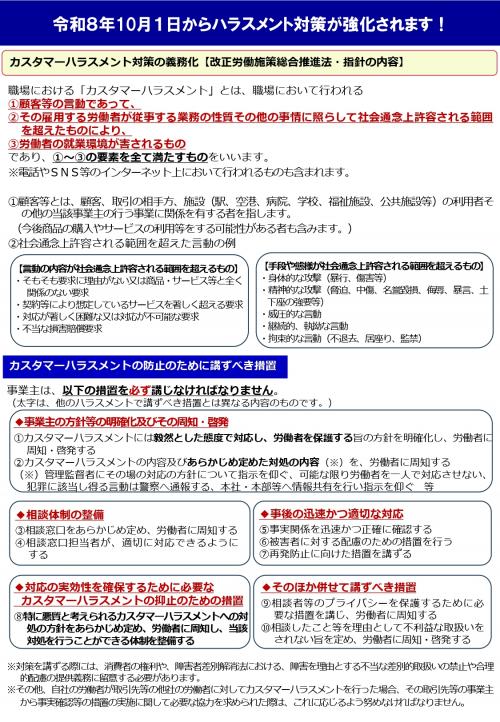 簡易版ハラスメント対策リーフレット