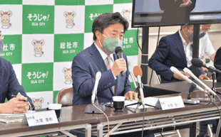 6月定例市議会前の記者会見（令和3年6月3日）の画像