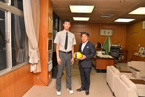 市長と記念撮影