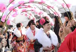 小学4年生の花の入場アーチ