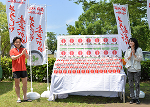 赤米がゆの初披露