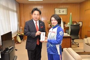 国体出場選手を激励